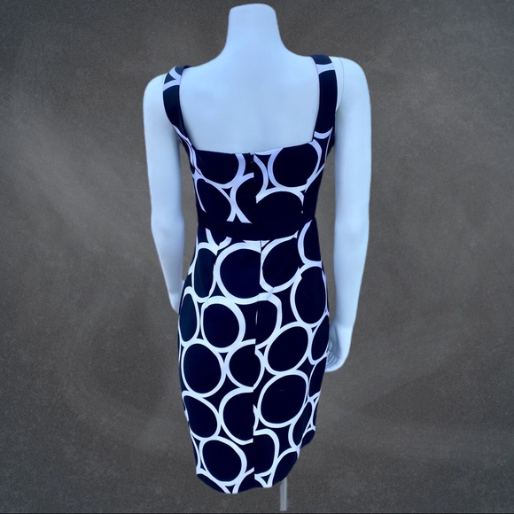 London Times Black White Sleeveless Dress Size 6 - Picture 3 of 8